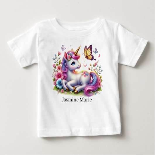 Cute unicorn add name fantasy Baby  (Voorkant)