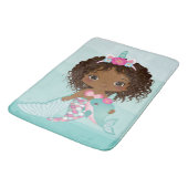 Cute Unicorn African American Mermaid Bath Mat (Gekanteld)