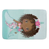 Cute Unicorn African American Mermaid Bath Mat (Voorkant)