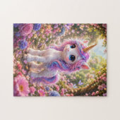 Cute Unicorn Among Flowers Jigsaw Puzzle Legpuzzel (Horizontaal)
