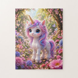 Cute Unicorn Among Flowers Jigsaw Puzzle Legpuzzel