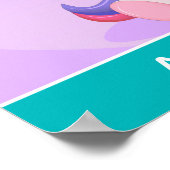 Cute Unicorn and Balloons Dream Big Personalised Poster (Hoek)