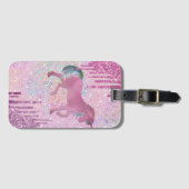 Cute Unicorn Animal Print Drives monogram Bagagelabel (Voorkant (horizontaal))