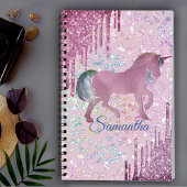 Cute Unicorn Animal Print Drives monogram Notitieboek