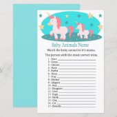 Cute Unicorn Baby Animals Name Game (Voorkant / Achterkant)