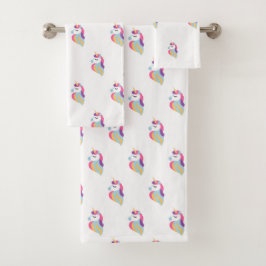 Cute Unicorn Baby Bad Handdoek
