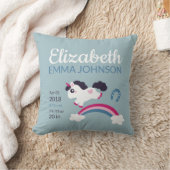 Cute Unicorn Baby Birth Stats Kussen (Deken)