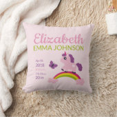 Cute Unicorn Baby Birth Stats Kussen (Deken)