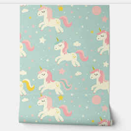 Cute Unicorn Baby Girl Behang