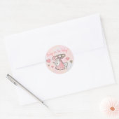 Cute Unicorn Baby Girl Ronde Sticker (Envelop)