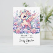 Cute Unicorn Baby shower Bedankkaart (Staand voorkant)
