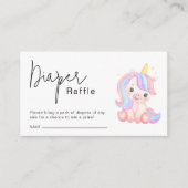 Cute Unicorn Baby Shower Diaper Raffle Ticket Informatiekaartje (Voorkant)