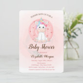 Cute Unicorn Baby shower Invitation Kaart (Staand voorkant)