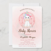 Cute Unicorn Baby shower Invitation Kaart (Voorkant)