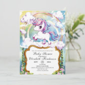 Cute Unicorn Baby shower Kaart (Staand voorkant)