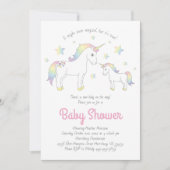 Cute Unicorn Baby shower Kaart (Voorkant)