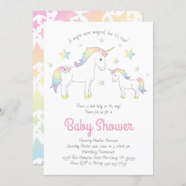 Cute Unicorn Baby shower Kaart