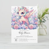 Cute Unicorn Baby shower Kaart (Staand voorkant)