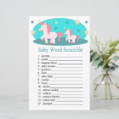 Cute Unicorn Baby word scramble game (Staand voorkant)