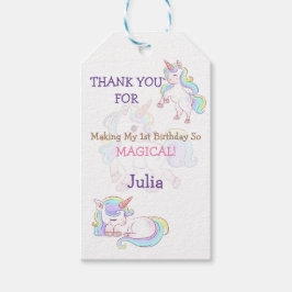Cute Unicorn babymuts verjaardag Cadeaulabel