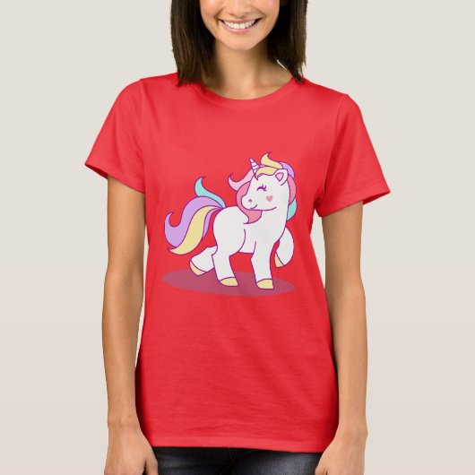 Cute Unicorn Background T-shirt (Voorkant)