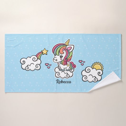 Cute Unicorn Badhanddoek (Badhanddoek)