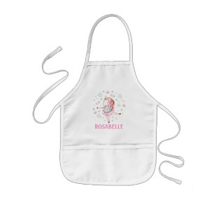 Cute Unicorn Ballerina Girly PInk Kinder Schort
