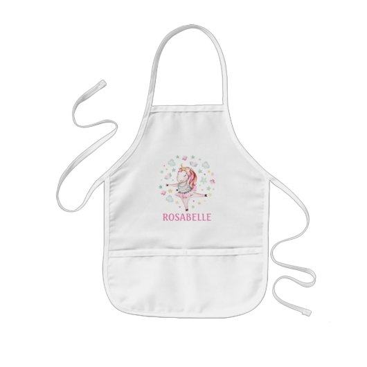 Cute Unicorn Ballerina Girly PInk Kinder Schort (Voorkant)