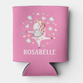 Cute Unicorn Ballerina Girly PInk Kinderen Blikjeskoeler (Voorkant)