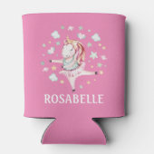 Cute Unicorn Ballerina Girly PInk Kinderen Blikjeskoeler (Achterkant)