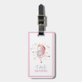 Cute Unicorn Ballerina I Smell Rainbow Travel Bagagelabel (Voorkant verticaal)