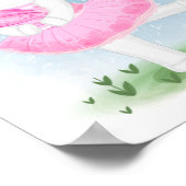 Cute Unicorn Ballerina met kroon Poster (Hoek)