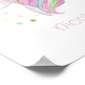 Cute Unicorn Bedroom Wall Decals Baby Girl Name Poster (Hoek)