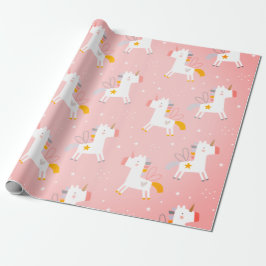 Cute Unicorn bedrukt Cadeaupapier