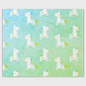 Cute Unicorn bedrukt Cadeaupapier (Vlak)