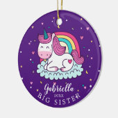 Cute Unicorn Big Sister kerstversiering Keramisch Ornament (Links)
