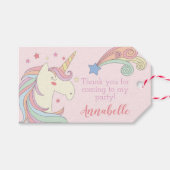 Cute Unicorn Birthday Bedankt Cadeaulabel (Voorkant (Horizontaal))