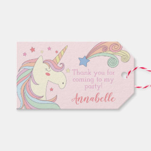 Cute Unicorn Birthday Bedankt Cadeaulabel