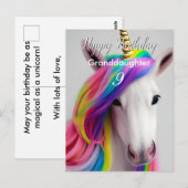 Cute Unicorn Birthday Briefkaart (Voorkant / Achterkant)