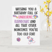 Cute Unicorn Birthday Card voor de Fanatics Kaart (Gele Bloem)