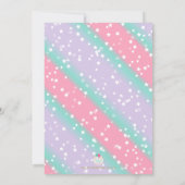 Cute Unicorn Birthday Fourth Party Invitation Kaart (Achterkant)