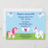 Cute Unicorn Birthday Invitation Kaart (Achterkant)