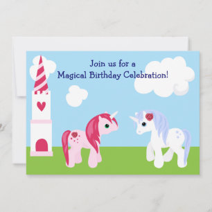 Cute Unicorn Birthday Invitation Kaart