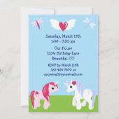 Cute Unicorn Birthday Invitation Kaart (Achterkant)