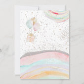 Cute Unicorn Birthday Invitation Kaart (Achterkant)