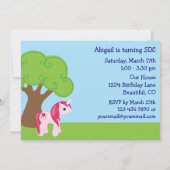 Cute Unicorn Birthday Invitation Kaart (Achterkant)