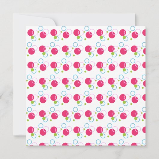 Cute Unicorn Birthday Invitation with Polka Dots Kaart (Achterkant)