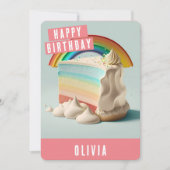 Cute Unicorn Birthday Kaart (Voorkant)