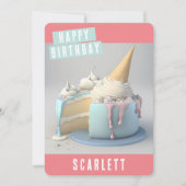 Cute Unicorn Birthday Kaart (Voorkant)