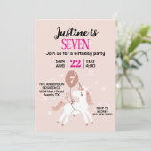 Cute Unicorn Birthday Party Kaart (Staand voorkant)